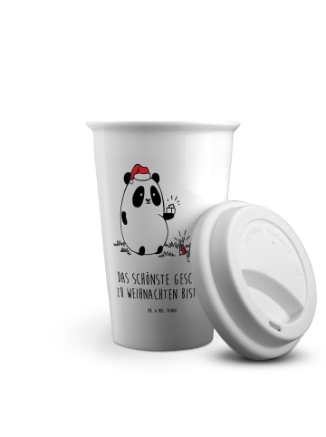 Mr. & Mrs. Panda ToGo Kaffeebecher Panda Weihnachtsgeschenk mit ... in Weiß