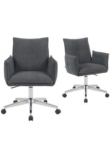 DUBI Möbel 2er-Set: Bürostuhl Mika-Cleo in Anthrazit - (B)60 x (H)86 x  (T)63 cm
