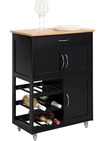SoBuy Servierwagen in Schwarz - (B)67 x (H)87 x (T)38cm