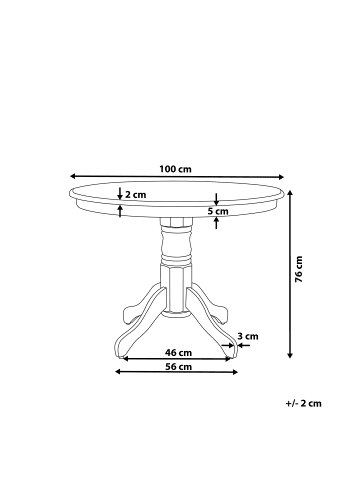 Beliani Esszimmertisch AKRON in Weiß - (W) 100 x (H) 76 x (L) 100 cm