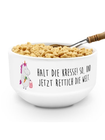 Mr. & Mrs. Panda suppenschale Einhorn Gemüse mit Spruch in Weiß