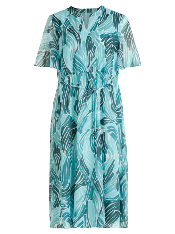 BETTY & CO Chiffonkleid mit Flügelärmeln in Petrol/Mint