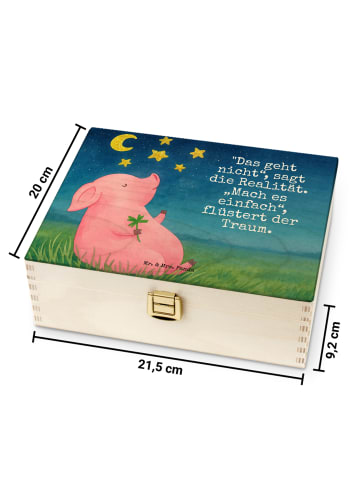 Mr. & Mrs. Panda Teebox Schwein Glück Design mit Spruch in Weiß