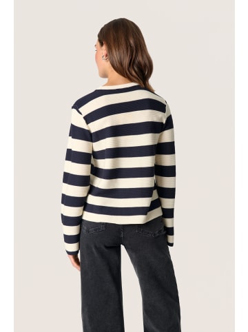 Soaked in Luxury Strickpullover SLLidya Lockere Passform in Navy & White Stripe