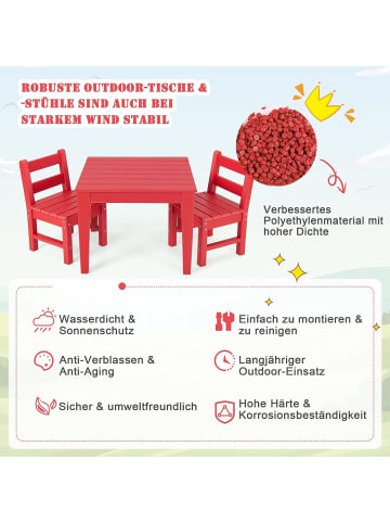 COSTWAY 2er Set Stühlen in Rot