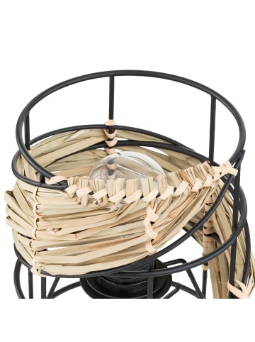 home24 Tischleuchte Vadum in Schwarz / Braun