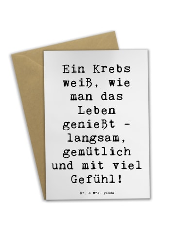 Mr. & Mrs. Panda Glückwunschkarte Spruch Krebs Genießer mit Spruch in Weiß
