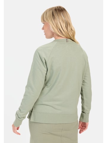 Camel Active Rundhals Sweatshirt aus reiner Baumwolle in Grau-Grün