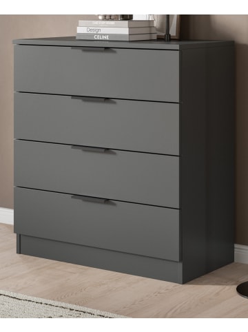 Inn.Furn Kommode grau 74 x 80 cm, Schubladenkommode mit 4 Schubkästen