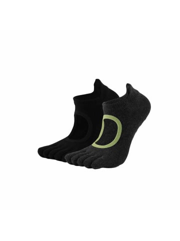 MUNADUNA 2er-Pack Yoga-/Pilates-Zehensocken mit Leder-Sohl-Farb-Mix