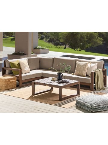 Beliani 2-tlg Sitzgruppe TIMOR in Braun/Beige/Grau rechtsseitig