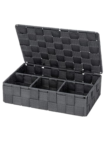 Wenko Badorganizer ADRIA, 4 Fächer in Schwarz, (B) 17 x (H) 7,5 x (L) 26 cm
