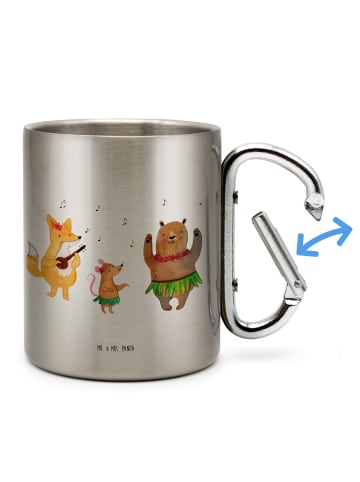 Mr. & Mrs. Panda Karabiner Becher Waldtiere Aloha ohne Spruch in Silber