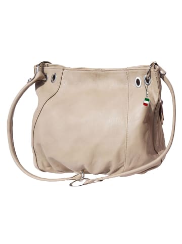 Florence Florence Schultertasche, Henkeltasche Leder helltaupe, braun ca. 42cm