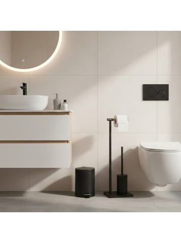 NUXIO WC-Bürste mit Bambusgriff und Toilettenpapierhalter ISME in Schwarz