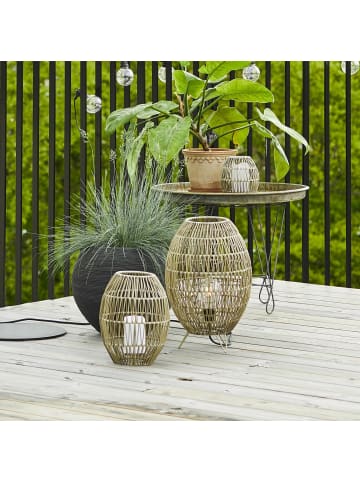 STAR Trading Outdoor Lampenschirm ,Linde' in Rattan-Optik für Bodenlaternen, natur,