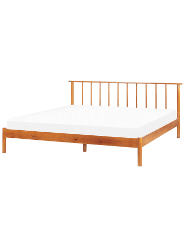 Beliani Doppelbett BARRET in Heller Holzfarbton - (W) 196 x (H) 86 x (L) 210 cm