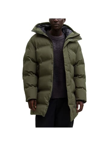 Jack and Jones JCOFUSION Long Puffer Jacket in Khaki