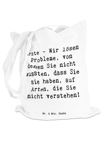 Mr. & Mrs. Panda Einkaufstasche Spruch Arzt Probleme Lösen mit S... in Creme