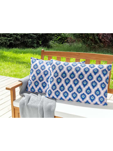 Beliani 2er-Set Gartenkissen CERIANA in Blau/Rosa