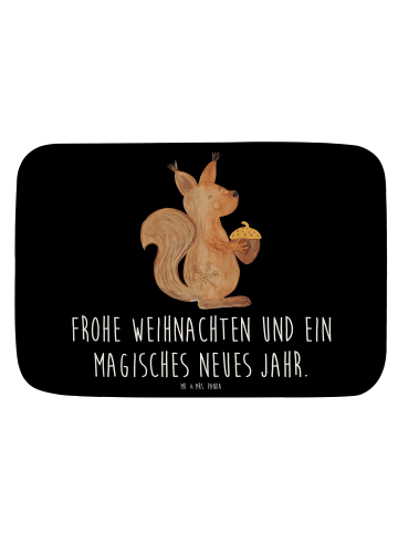 Mr. & Mrs. Panda duschmatten Eichhörnchen Weihnachtszeit mit Spruch in Schwarz
