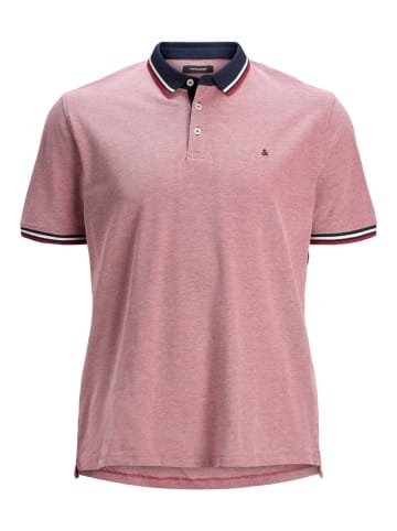 Jack & Jones + Fit Polo Shirt JJEPAULOS Sommer Hemd Pique in Rot