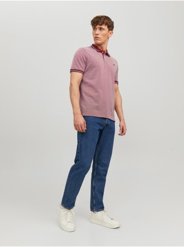 Jack & Jones Polo T-Shirt Pique Kurzarm Hemd Basic JPRBLUWIN in Rot