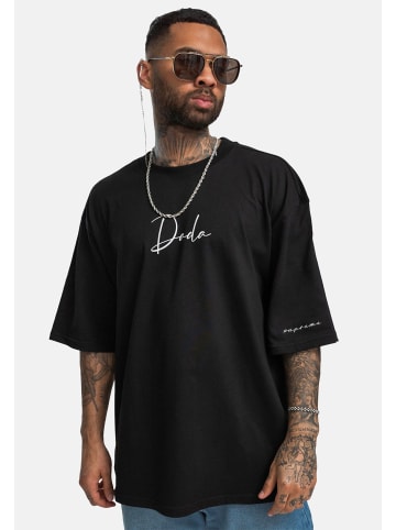 DADA Oversize T Shirt mit Frontstickerei und Ärmelstick in Schwarz
