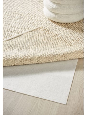 KADIMA DESIGN Wollteppich handgewebt Struktur hochdicht Teppich Wolle-Polyester in Weiß-Multi