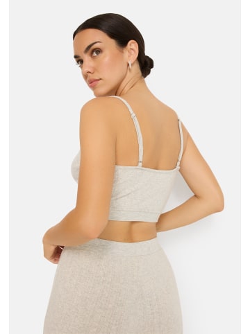 LSCN BY LASCANA Crop-Top in hellgrau meliert