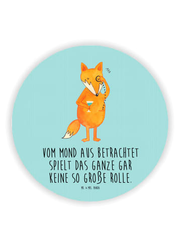 Mr. & Mrs. Panda Rund Magnet Fuchs Lord mit Spruch in Türkis Pastell