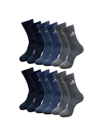 adidas 6 Paar Crewsocks Cushioned in Mehrfarbig
