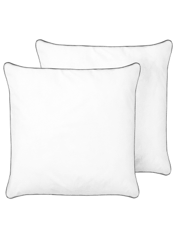 Beliani 2er-Set Kissen PELISTER in Weiß/Silber