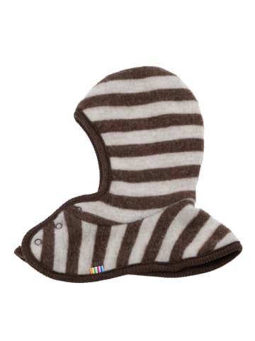 Joha Schlupfmütze aus Wollfleece Merinowolle in braun