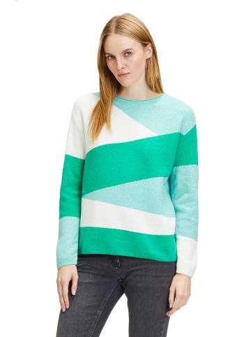 Betty Barclay Feinstrickpullover mit Color Blocking in Patch Green/Petrol