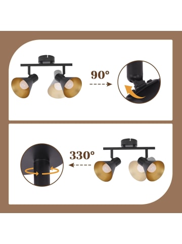 ZMH Deckenleuchte in Schwarz 2-flammige E14 Vintage Metall kreative Design