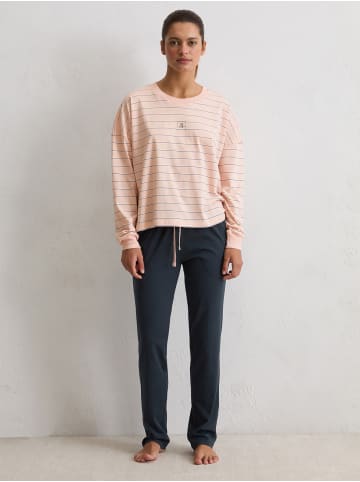 Marc O'Polo Pyjama Blend & Pair Cotton in rose mauve stripe/dark navy