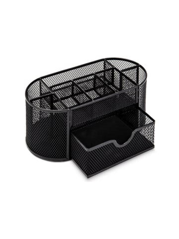 Wisam® Büro Organizer Metall Box mit Schublade Schwarz