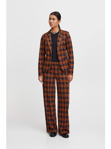ICHI IHKate slim fit in Total Eclipse Checko Jaquard