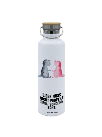 Mr. & Mrs. Panda Trinkflasche Axolotl Liebe mit Spruch in Weiß