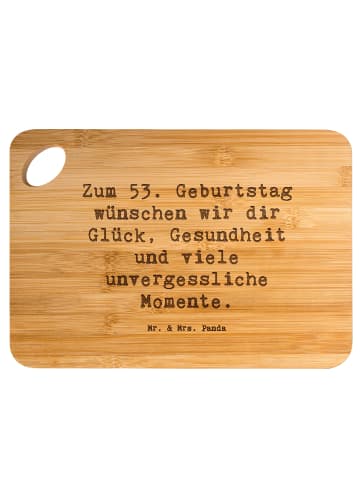 Mr. & Mrs. Panda Frühstücksbrettchen Spruch 53. Geburtstag Glück... in Braun