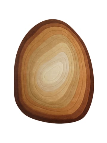 KADIMA DESIGN Teppich Wolle, Organische Form, Ombre Farbverlauf, Hoch-Tief in Terrakotta