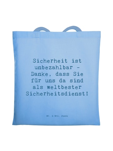 Mr. & Mrs. Panda Shopping Tasche Spruch Weltbester Sicherheitsdi... in Sky Blue