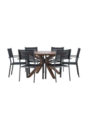 ebuy24 Gartenset Rosario 7-teilig Braun 140 x 140 cm