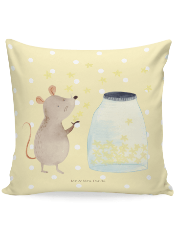 Mr. & Mrs. Panda Kopfkissen 40x40 Maus Sterne ohne Spruch in Gelb Pastell