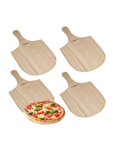 relaxdays 4x Pizzaschieber in Natur