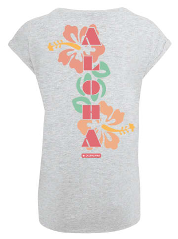 F4NT4STIC Extended Shoulder T-Shirt PLUS SIZE Aloha in grau meliert