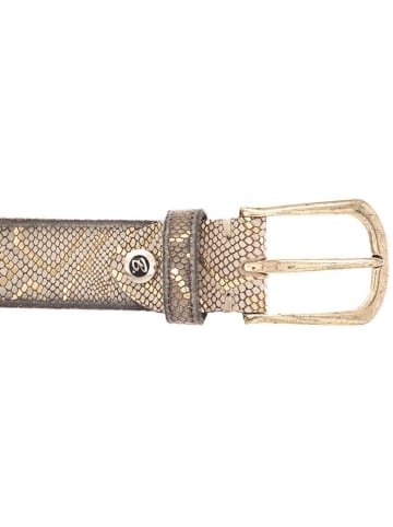 b.belt Sabia Gürtel Leder in vanille-goldmetallic