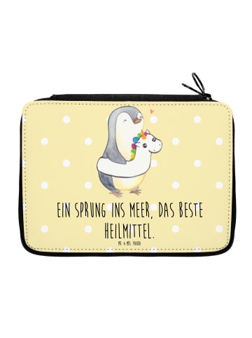Mr. & Mrs. Panda Federmappe Sommermeerheilkraft Motiv mit Spruch in Gelb Pastell