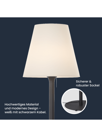 STAR Trading Außenstehleuchte Kreta, 184cm in Weiß